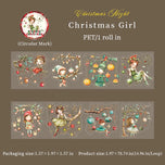Christmas Die-Cut Washi Tape 1 Roll for Scrapbooking Journal DIY,Phone Case Decoration,Planner Stickers,Collage Art Supplies
