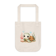 Cute Sea Turtle Canvas Tote Bag – Kawaii Marine Animal Beach Market Bag