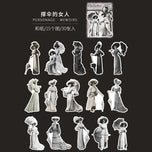 30Pcs Europe Victorian Ladies Vintage Stickers Junk Journal Ephemera Retro Stickers Planner DIY Album Scrapbooking Material