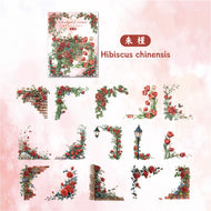 30 Pcs Flowers Corner Stickers PET sticker package DIY diary decoration sticker album scrapbooking Junk Journal