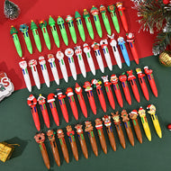 10Pcs/Lot Cute Christmas Cartoon 4 Color Ballpoint Pen Kawaii Mini Pocket Pen Christmas Gift Student School Office Stationery