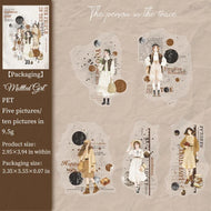 1pack/3pack  Stickers Traceable People Series 10pcs Vintage Retro Journal Backgrounds Female Ephemera Collage Base Decals