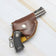 Cigar Igniter Revolver Pistol Windproof Lighter Metal Gun with Leather Cover Inflatable Cigarette Lighters & Smoking Accessories