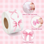 50-500pcs Cute Bow Valentines Day Stickers Thank you Candy Bag Seal Stickers Scrapbooking Valentines Gift Box Label Decoration