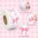 50-500pcs Cute Bow Valentines Day Stickers Thank you Candy Bag Seal Stickers Scrapbooking Valentines Gift Box Label Decoration