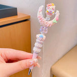 Sanrio Cartoon Crystal Sparkling Diamond Rotating Head Neutral Pen Black Cute Girl Beaded Pen kawaii  gel pen stationery