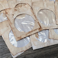 5 Pcs Vintage Coffee Dyed Transparent Storage Paper Bag Junk Journal Ephemera DIY Album Collage Bag Scrapbooking Material Paper