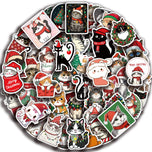 50pcs Cute Christmas Cat Graffiti Stickers Aesthetic DIY Luggage Bike Phone New Year Gift Decoration Sticker Toy
