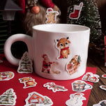 45pcs Cute Christmas Stickers Mini Paper Sticker Label INS Aesthetic Kawaii Snowman Stickers Stationery Scrapbooking Material