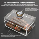 Scotte Cigar Case Humidors Acrylic Cigar Box Hygrometer Humidifier Hold 20 Cigars Include Cigar Cutters Cigar Punch Accessories