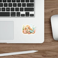 Mermaid Pearl Die-Cut Sticker — Cute Pastel Ocean Sticker for Laptops & Water Bottles