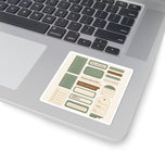 Vintage Label Kiss-Cut Stickers – Sage & Cream Planner Labels (Includes "Peace & Order," "Handcrafted Gifts," "Daily Assurance")