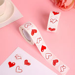 100-500Pcs Red Pink Heart Stickers for Valentines Day Wedding Gift Packing Bag Packaging Labels Love Scrapbooking Diy Stickers