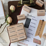 8pcs Date Week Day Mark Scrapbooking Stamps Planner Notebook Journaling Decorative DIY Card Making Hobby Wood Material Craft