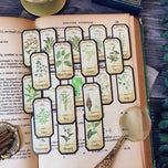 20Pcs Vintage Leaf Tag Label Stickers for Journaling Ephemera Collage Aesthetic Stickers Scrapbooking Material Art Junk Journal