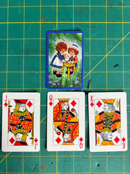 Vintage Card Ephemera  RAGGEDY ANN Vintage Playing Card Royalty Pack – Diamonds  J, Q, K – Junk Journal Ephemera &amp; ATC Supplies