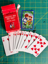 Vintage Card Ephemera  RAGGEDY ANN Vintage Playing Card Number Cards Scrap Pack Hearts  – – Junk Journal Ephemera &amp; ATC Supplies