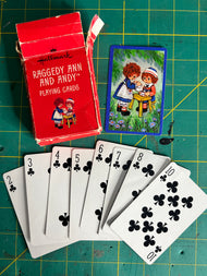 Vintage Card Ephemera  RAGGEDY ANN Vintage Playing Card Number Cards Scrap Pack Clubs  – – Junk Journal Ephemera &amp; ATC Supplies