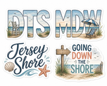 DTS MDW Jersey Shore Sticker Set — Coastal Beach Phrase Stickers | Down the Shore Collection