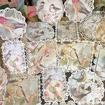 ZFPARTY Vintage Bird lace doily Paper pieces Scrapbooking paper pack handmade craft paper Background pad card