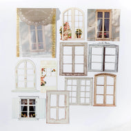 JIANQI 10 Pcs Laser Hollow Doors Windows Stickers Junk Journal Planner Scrapbooking Vintage Decorative DIY Craft Material