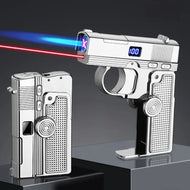 Folding Dual Form Lighter Creative Decompression Gyroscope Deformation Lighter Gas Electric Dual Use Windproof Lighter