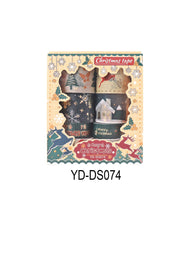 8 rolls/box of Christmas patterned washi tape, suitable for DIY album border decoration materials, with hot stamping process.