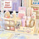 Ins Kawaii Desk Organizer Storage Box Cute Bear Handle Drawer Stationery Pen Holder Sticky Note Tape Storage Box Organizer Rack