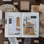 8pcs Date Week Day Mark Scrapbooking Stamps Planner Notebook Journaling Decorative DIY Card Making Hobby Wood Material Craft