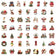 50PCS Retro Christmas Party Decoration Christmas Gift Stickers Phone Cases, Water Cups, Tablet Labels Waterproof Stickers