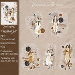 1pack/3pack  Stickers Traceable People Series 10pcs Vintage Retro Journal Backgrounds Female Ephemera Collage Base Decals