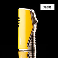 JOBON new Triple Torch Jet Metal Lighter Pipe Lighter with Cigar Cutter Visible Transom Windproof Flame Accessories Gadgets Men