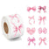 50-500pcs Cute Bow Valentines Day Stickers Thank you Candy Bag Seal Stickers Scrapbooking Valentines Gift Box Label Decoration