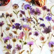 Journamm 50Pcs Transparent Decoration Flower Stickers for Scrapbooking PET Floral Stickers for Journaling Scrapbooking