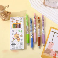 Kawaii Bear Gel Pen Set | 5 Black Ink Pens