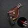 Cigar Igniter Revolver Pistol Windproof Lighter Metal Gun with Leather Cover Inflatable Cigarette Lighters & Smoking Accessories