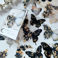 30pcs/Pack Vintage Butterfly PET Stickers DIY Decorative Junk Journal Stickers For Scrapbook Label Diary Album Planner