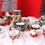 8 rolls/box of Christmas patterned washi tape, suitable for DIY album border decoration materials, with hot stamping process.