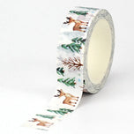 1PC. 10M Decorative Reindeer and Trees Christmas Washi Tape for Journal Material and Gift Wrapping Masking Tape Cute Stationery