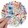 50/300PCS Ink Flower Sticker Pack Waterproof Transparent PET Brochure Flower Material Decorative Guitar Notebook Stickers