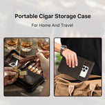 Contact's Family Leather Cigar Case With Lighter Cutter Pocket Travel Portable Humidor Box Cigars Accessories Handbag Men Gift