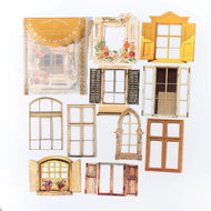 JIANQI 10 Pcs Laser Hollow Doors Windows Stickers Junk Journal Planner Scrapbooking Vintage Decorative DIY Craft Material