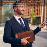 Travel Cigar Humidor Portable with 4 Cigar Tube, Leather Cigar Case Include V-Cutter, Cigar Accessories Gift for Cigar lovers