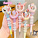 Sanrio Cartoon Crystal Sparkling Diamond Rotating Head Neutral Pen Black Cute Girl Beaded Pen kawaii  gel pen stationery