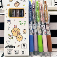 Kawaii Bear Gel Pen Set | 5 Black Ink Pens
