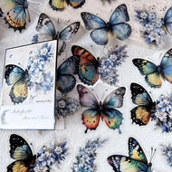 30pcs/Pack Vintage Butterfly PET Stickers DIY Decorative Junk Journal Stickers For Scrapbook Label Diary Album Planner