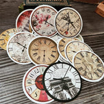 15Pcs Tim Holtz Style Watch clock vintage sticker Junk Journal Ephemera Retro DIY Album Aesthetic Stickers Scrapbooking Material