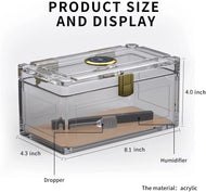 Acrylic Cigar Humidor With Hygrometer Humidifier Cedar Wood Tray Portable Humidor Box Cigar Case Fit 18-50 Smoking Accessories