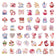 10/30/50pcs Kawaii Transparent Pink Valentine Day Stickers Decals Laptop Fridge Phone Scrapbooking Decoration Sticker Kids Toys