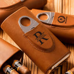 Personalized Cigar Case with Cigar Cutter for Groom Best Man Wedding Party Gift Custom Cigar Humidor Case Groomsmen Gift